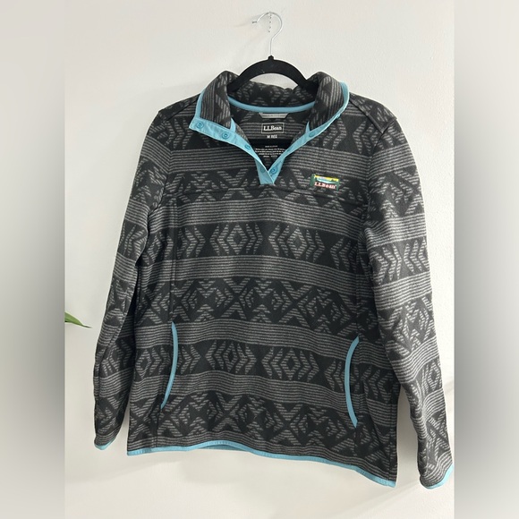 LL Bean Aztec print T Snap  Pullover - Picture 2 of 7